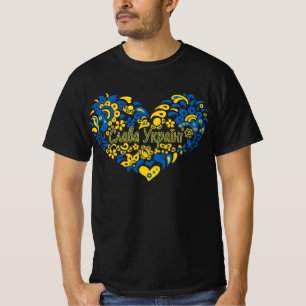 Slava Ukraini Glory to Ukraine big heart T-Shirt