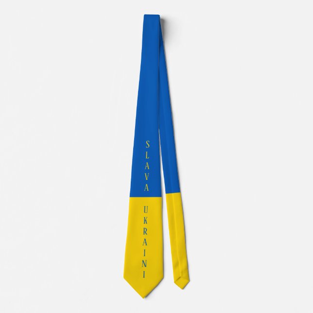 Slava Ukraini Glory to Ukraine flag Tie (Front)