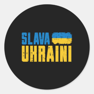 Slava Ukraini Glory To Ukraine Flag Ukrainian Wome Classic Round Sticker