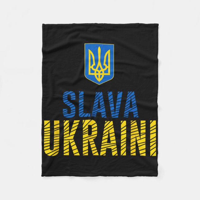 Slava Ukraini - Glory To Ukraine  Fleece Blanket (Front)