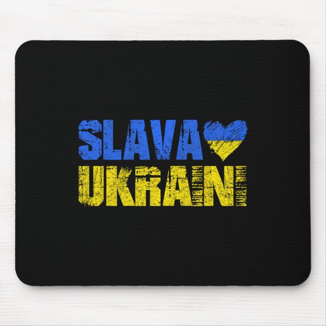 Slava Ukraini Glory To Ukraine  Mouse Pad (Front)