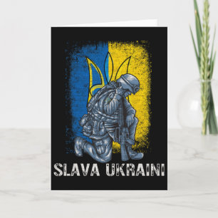 Slava Ukraini Glory To Ukraine Pro Ukraine Trident Card