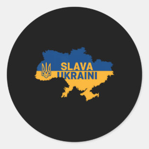 Slava Ukraini Glory To Ukraine Shirt Support Ukrai Classic Round Sticker