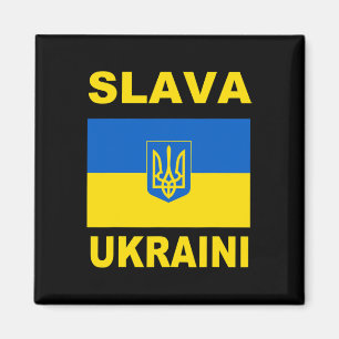 Slava Ukraini Glory To Ukraine Support Ukrainian F Magnet