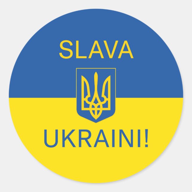 Slava Ukraini glory Ukraine war peace symbol patri Classic Round Sticker (Front)
