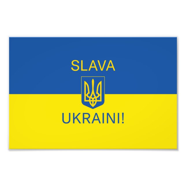 Slava Ukraini glory Ukraine war peace symbol patri Photo Print (Front)