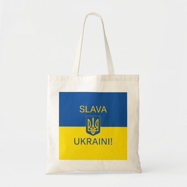 Slava Ukraini glory Ukraine war peace symbol patri Tote Bag (Front)