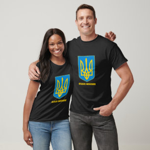 SLAVA UKRAINI Shield Yellow T-Shirt