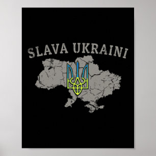 Slava Ukraini Shirt Ukraine Military Ukrainian Tri Poster