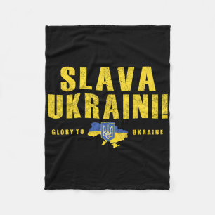 Slava Ukraini Shirt Ukraine Tryzub Flag Glory To U Fleece Blanket