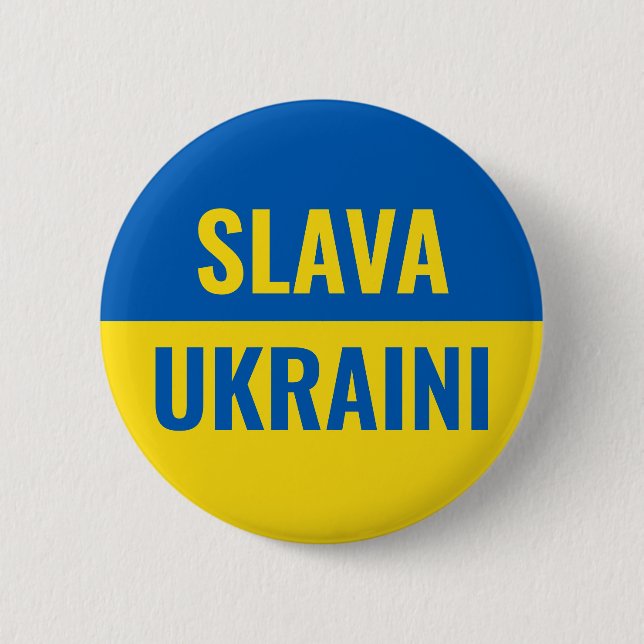 Slava Ukraini slava ukraina Ukraine flag 6 Cm Round Badge (Front)