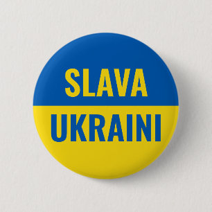 Slava Ukraini slava ukraina Ukraine flag 6 Cm Round Badge