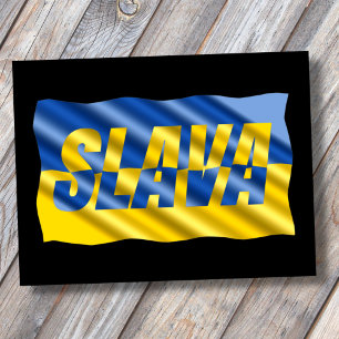 Slava Ukraini, Stand with Ukraine, Peace Anti War Postcard