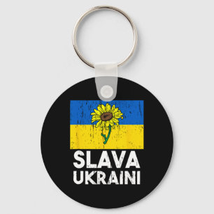 Slava Ukraini Sunflower Stand With Ukraine Mens Wo Key Ring