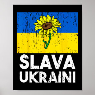 Slava Ukraini Sunflower Stand With Ukraine Mens Wo Poster