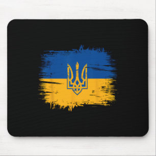 Slava Ukraini Ukraine Flag Colors Distressed Retro Mouse Pad