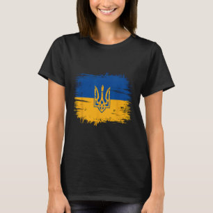 Slava Ukraini Ukraine Flag Colors Distressed Retro T-Shirt