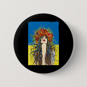 Slava Ukraini Ukraine Flowers Ukrainian Patriotic  6 Cm Round Badge