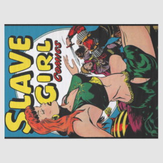 Slave Girl Lady In Green Decoupage Tissue Paper