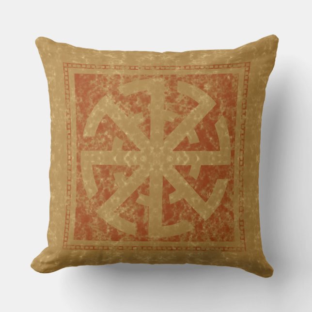 Slavic Amulet Signs Throw Pillow VI (Front)