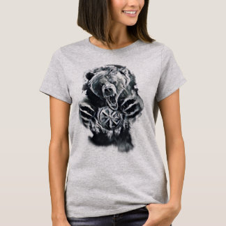 Slavic Bear Kolovrat Symbol Tribal Wildlife T-Shirt
