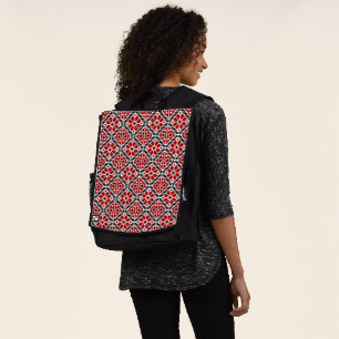 Slavic Ethnic Embroidery, Balkan Traditional Backpack