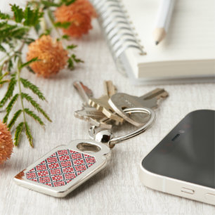 Slavic Ethnic Embroidery, Balkan Traditional Key Ring