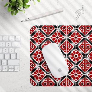 Slavic Ethnic Embroidery, Balkan Traditional Mouse Pad