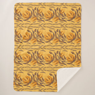 Slavic floral Sherpa Blanket