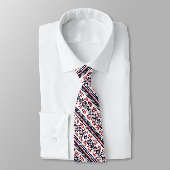 Slavic Folklore Pattern Tie (Tied)