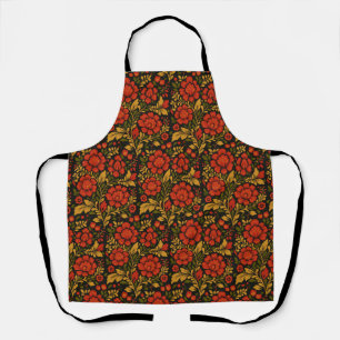 Slavic national decorative floral pattern apron
