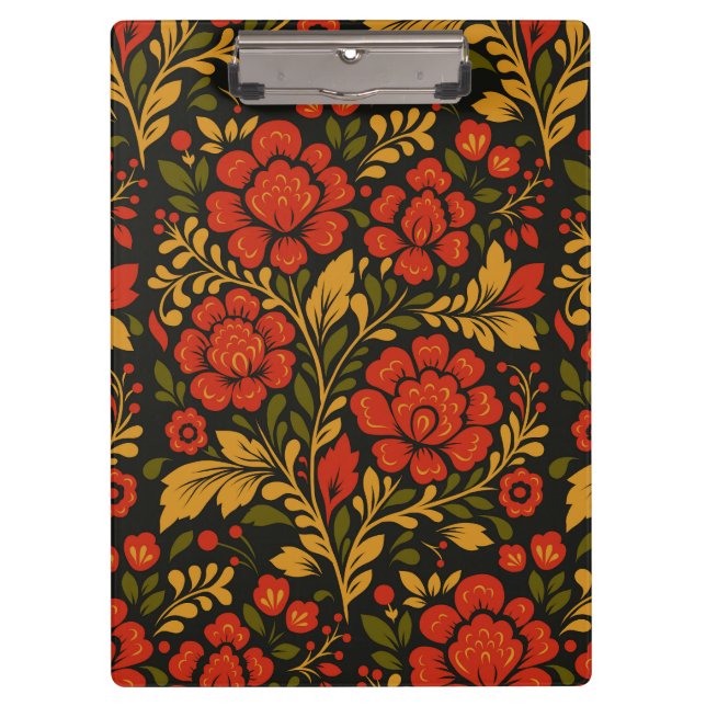 Slavic national decorative floral pattern clipboard (Front)