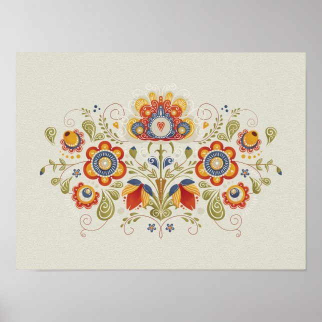 Slavic traditional floreal arts poster (Front)