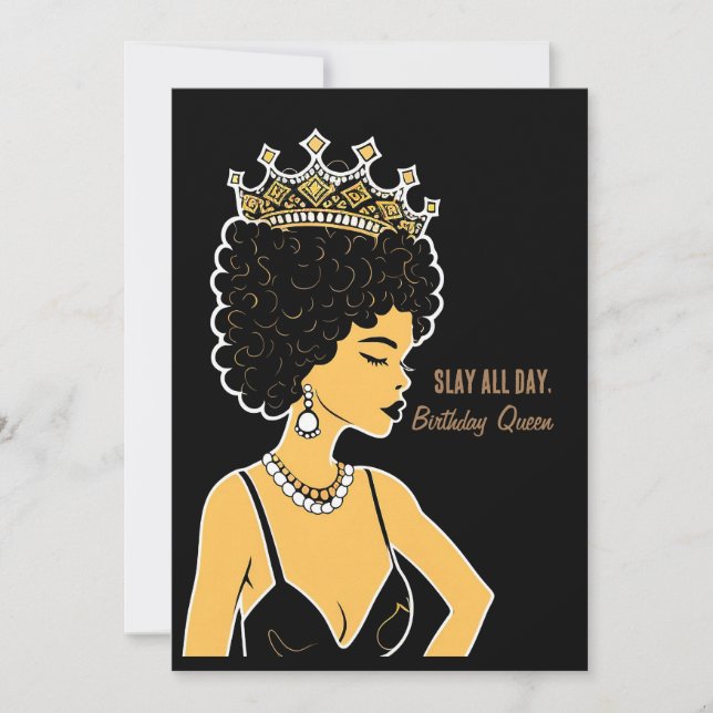 Slay All Day" Birthday Card for the Birthday Queen (Front)