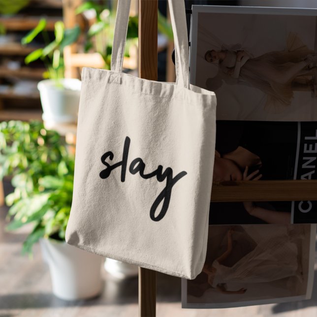Slay | Modern Minimalist Trendy Stylish Urban Tote Bag (Creator Uploaded)