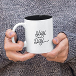 SLAY THE DAY Fun Modern Motivational Typography Two-Tone Coffee Mug<br><div class="desc">Trendy,  stylish,  funny coffee mug saying "Slay the Day" in modern typography on the two-toned coffee mug. Perfect gift for your fierce bestie. Available in many more interior colours.</div>