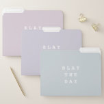 Slay The Day | Funny Quote Faded Pastel File Folder<br><div class="desc">Get organised and be on top of your tasks with these organisational folders. They come in three different dusty colours of pink, purple, and blue. The funny and trendy text says "Slay The Day." Use this stylish folders to tuck away your important documents and paperwork at home or in office....</div>