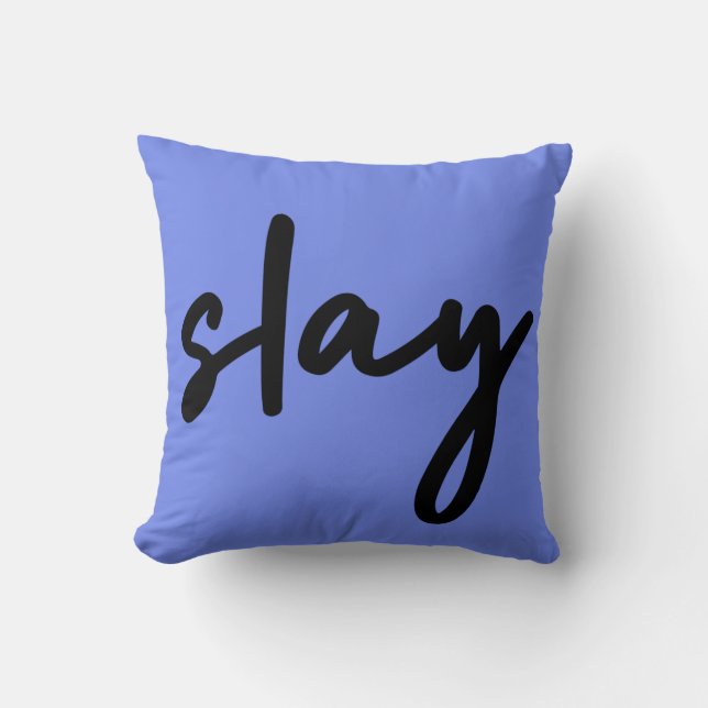 Slay | Urban Blue Modern Trendy Stylish Minimalist Cushion (Front)