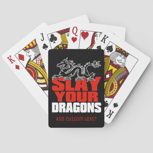 SLAY YOUR DRAGONS, gift for Jordan Peterson fans Playing Cards (Back)