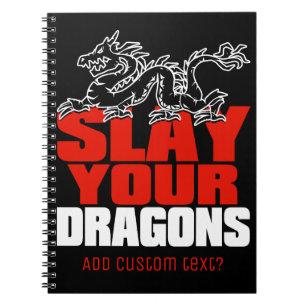 SLAY YOUR DRAGONS, gift for Jordan Peterson fans Spiral Notebook