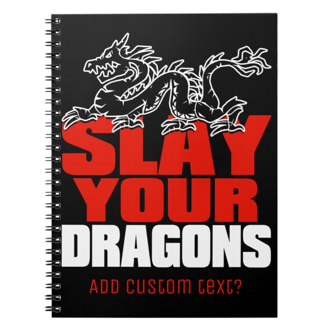 SLAY YOUR DRAGONS, gift for Jordan Peterson fans Spiral Notebook (Front)