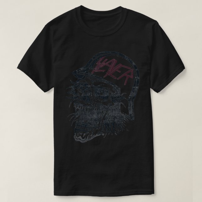 Slayer  Distressed Bloody Skull Premium  T-Shirt (Design Front)
