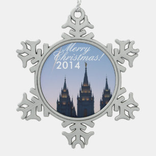 SLC Temple Christmas Snowflake Pewter Christmas Ornament