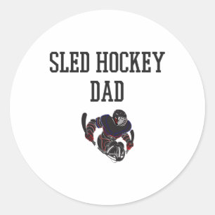 Sled Hockey Dad Classic Round Sticker