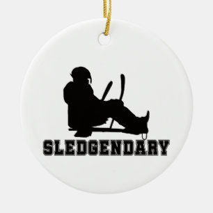 Sled Hockey Sledgendary Ceramic Tree Decoration