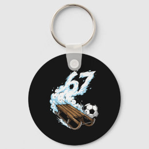 Sled Soccer 67 Snow Speed Funny Winter Sports Key Ring