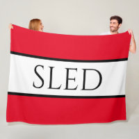SLED Wide Sporty Bright Red Snowy White Stripes
