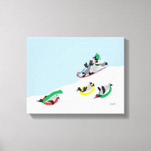 Sledding 11x14 Canvas Print