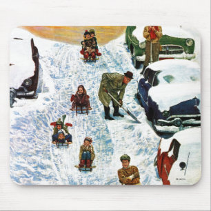Sledding and Digging Out Mouse Pad