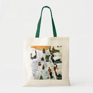 Sledding and Digging Out Tote Bag